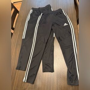 adidas Black Track Joggers with White Three-Stripes